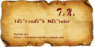 Törzsök Nándor névjegykártya